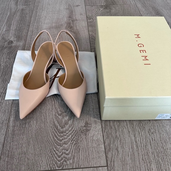 EUC M.Gemi The Mia Due 50mm Pump Sand Size 6.5US/36.5EU MSRP $348 - Picture 1 of 7